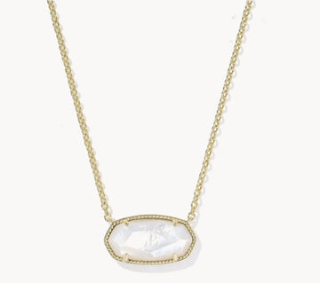 KENDRA SCOTT- Elisa Gold Statement Pendant Necklace in Ivory Mother of Pearl